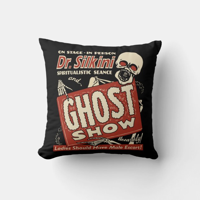 Vintages Spook-Show-Plakat - Dr. Silkini Kissen (Vorderseite)