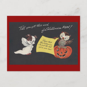 Vintages Spooky Halloween 10 Postkarte