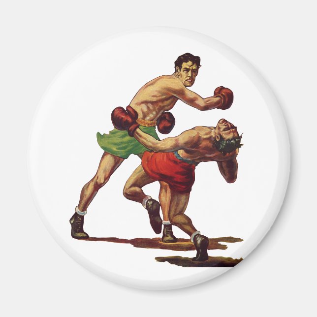 Vintages Sportboxen, Boxen im Kampf Magnet (Vorne)
