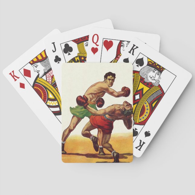 Vintages Sportboxen, Boxen im Kampf Spielkarten (Rückseite)
