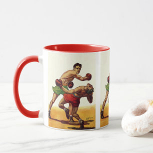 Vintages Sportboxen, Boxen im Kampf Tasse