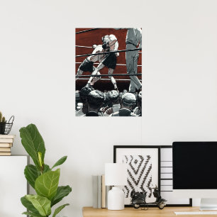 Vintages Sportboxing, Boxerkampf am Ring Poster