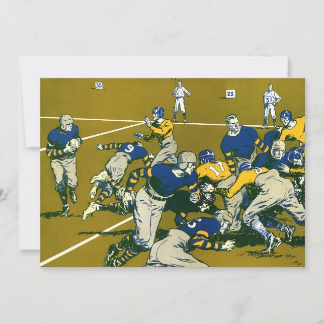 Vintages Sportfußballspiel, Gold vs. Blue Teams (Vorderseite)