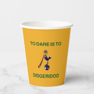 Vintages "Sporting Emblem" mit Didgeridoo Motif Pappbecher