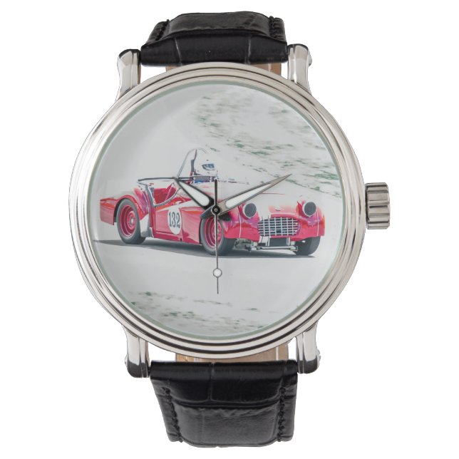Vintages Sportwagen Armbanduhr (Vorderseite)