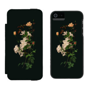 Vintages Spray von Blume auf schwarz Incipio Watson™ iPhone 5 Geldbörsen Hülle