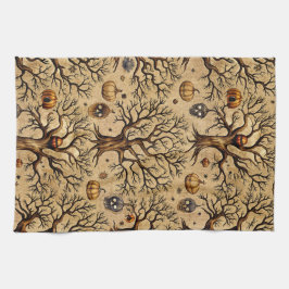 Vintages Spuk Baummuster Geschirrtuch