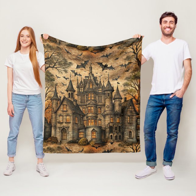 Vintages Spuk Haus (2) Fleecedecke (Beispiel)