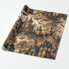 Vintages Spuk Haus Geschenkpapier