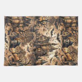 Vintages Spuk Haus Geschirrtuch