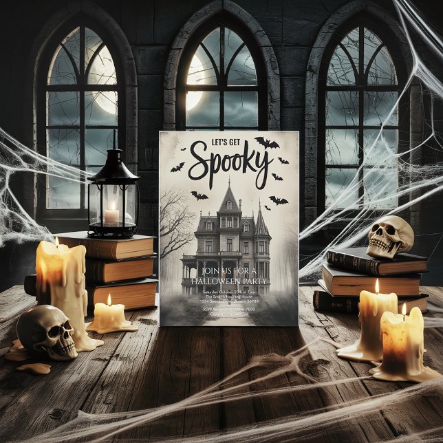 Vintages Spuk Haus Halloween-Party Einladung (Von Creator hochgeladen)
