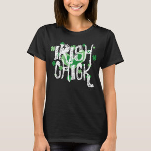 Vintages St Patrick irisches Küken Tagesdes Shirts