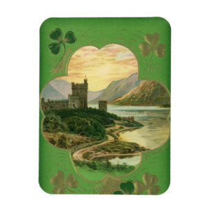 Vintages St. Patricks Day Grüße Kleeblatt Magnet