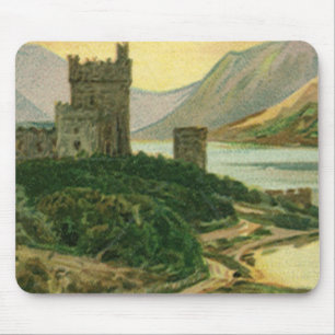 Vintages St. Patricks Day Kleeblatt Burg Mousepad