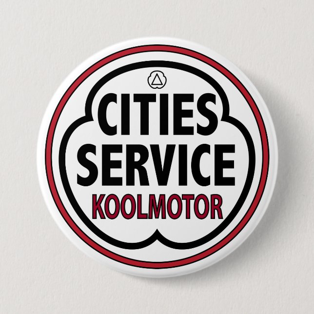 Vintages Stadt-Service koolmotor Zeichen Button (Vorderseite)