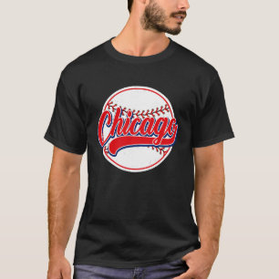 Vintages Stadtbild von Chicago - Baseball für Männ T-Shirt