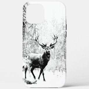 Vintages Stag Hirsch Schwarz-weiß Tier Case-Mate iPhone Hülle