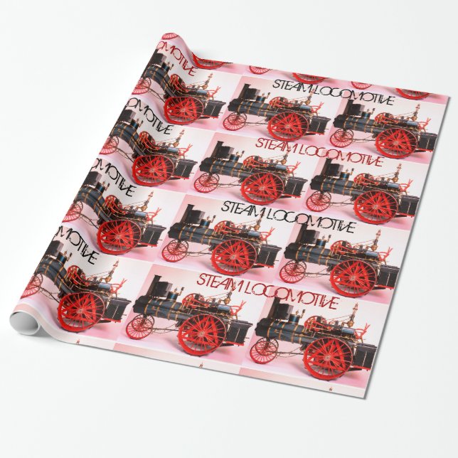VINTAGES STEMPELROT SCHWARZ-WEISS GESCHENKPAPIER (Ungerollt)