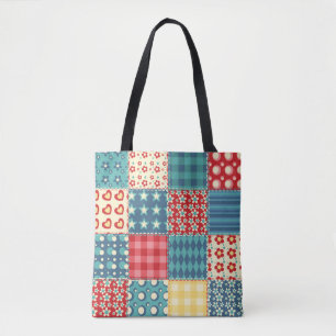 Vintages Steppmuster: Patchwork-Hintergrundmuster. Tasche