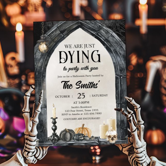 Vintages Sterben nach Party Halloween-Party Einladung (Dying to Party with you Vintage Halloween Party Invitation)