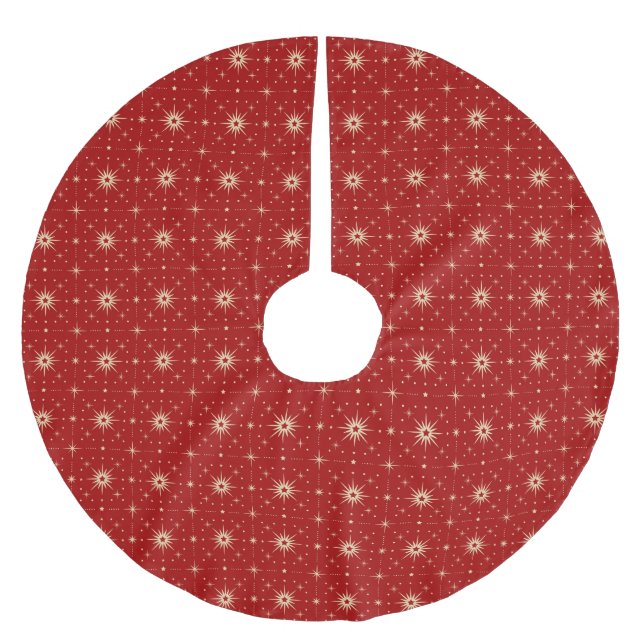 Vintages Sternmuster Polyester Weihnachtsbaumdecke (Vorderseite)