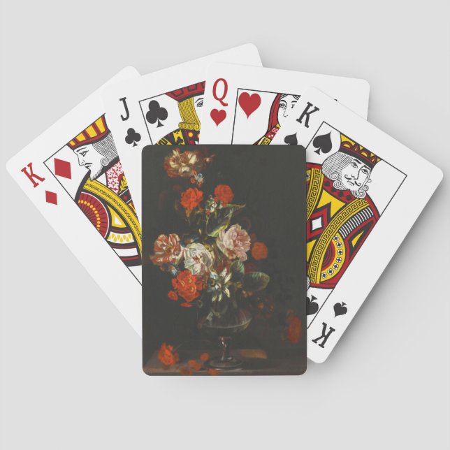 Vintages Stillleben mit Blume Spielkarten (Rückseite)
