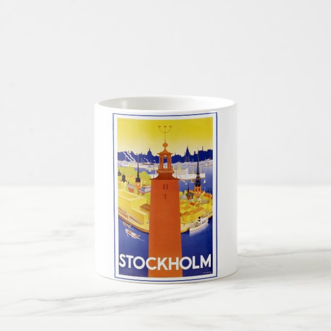 Vintages Stockholm Schweden Kaffeetasse (Mittel)