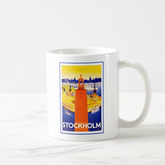 Vintages Stockholm Schweden Kaffeetasse (Rechts)