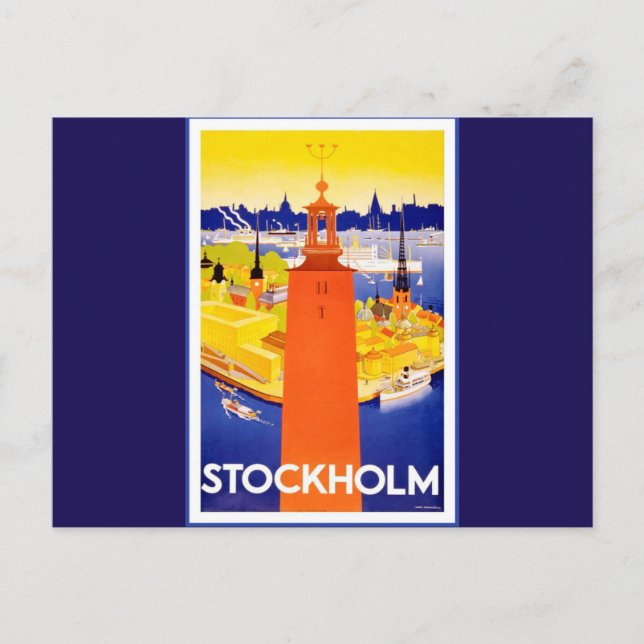 Vintages Stockholm Schweden Postkarte (Vorderseite)