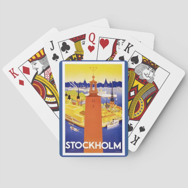 Vintages Stockholm Schweden Spielkarten (Rückseite)