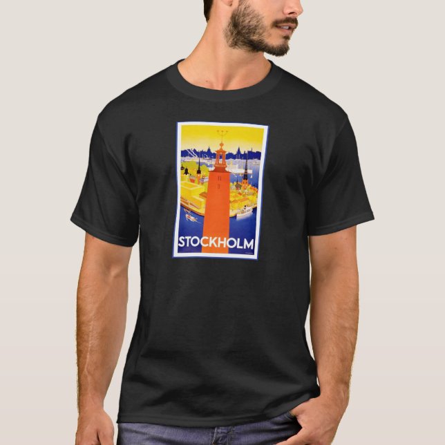 Vintages Stockholm Schweden T-Shirt (Vorderseite)