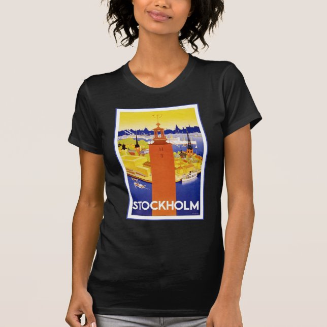 Vintages Stockholm Schweden T-Shirt (Vorderseite)