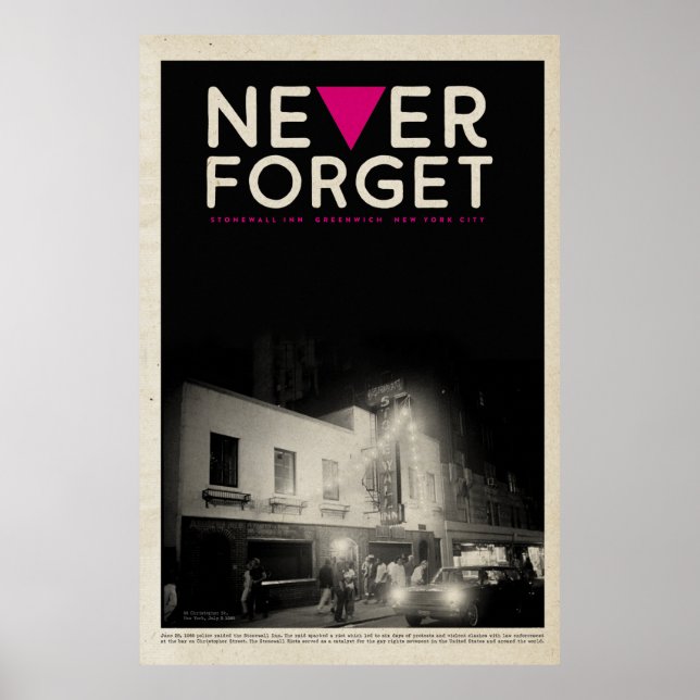 Vintages Stonewall Inn Vergessen Sie nie Poster (Vorne)