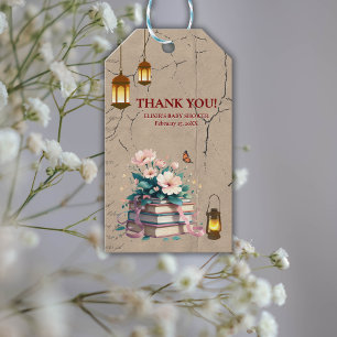 Vintages Storybook Floral Baby Dusche Geschenkanhänger