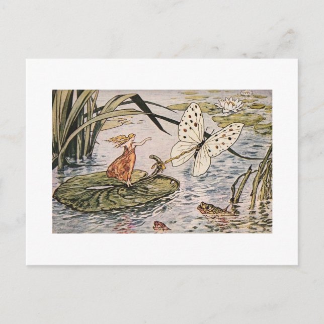 Vintages Storybook Thumbelina Postkarte (Vorderseite)