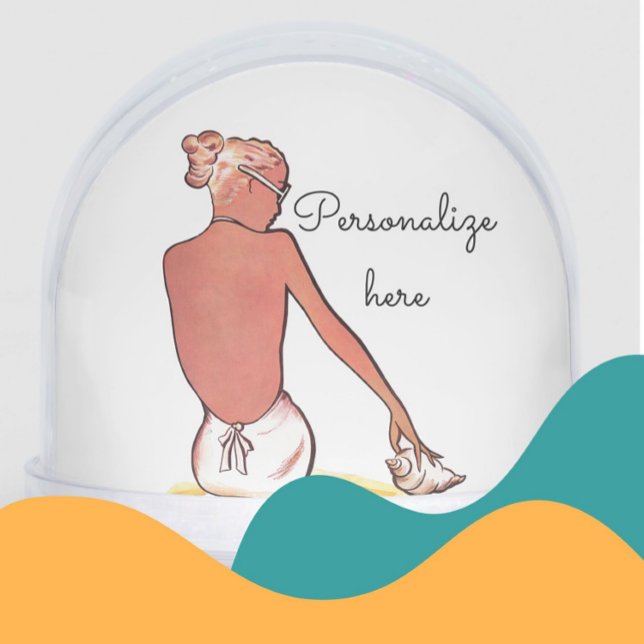 Vintages Strandmädchen mit seashing sommerlich ele Schneekugeln (Von Creator hochgeladen)