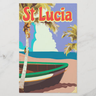 Vintages Strandprospekt von St. Lucia Briefpapier