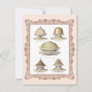 Vintages Stück Kuchen Abschluss der Kochschule I Einladung