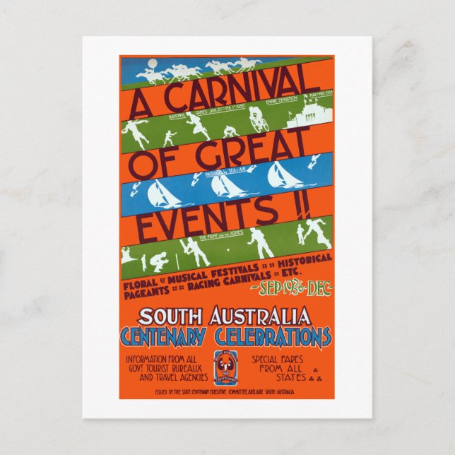 Vintages Südaustralienfest Postkarte (Vorderseite)