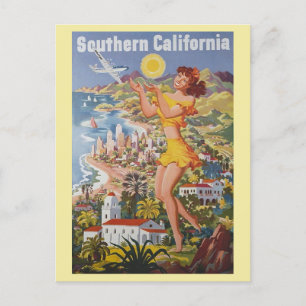 Vintages Südkalifornien Retro Travel Postkarte