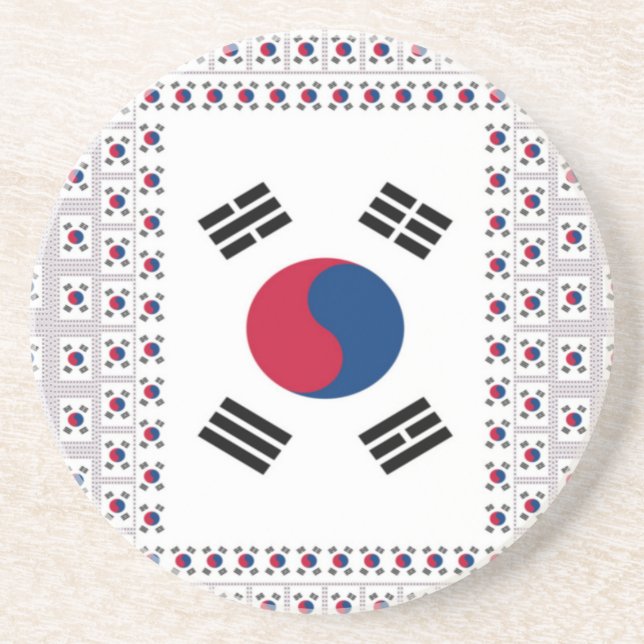 Vintages Südkorea Sandstein Untersetzer (Vorne)