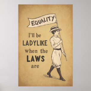 Vintages Suffragistenposter, feministisches Zitat Poster