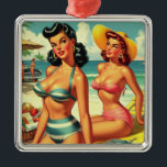 Vintages Summer Beach Button Ups Ornament Aus Metall<br><div class="desc">Vintages Summer Beach Button Ups</div>