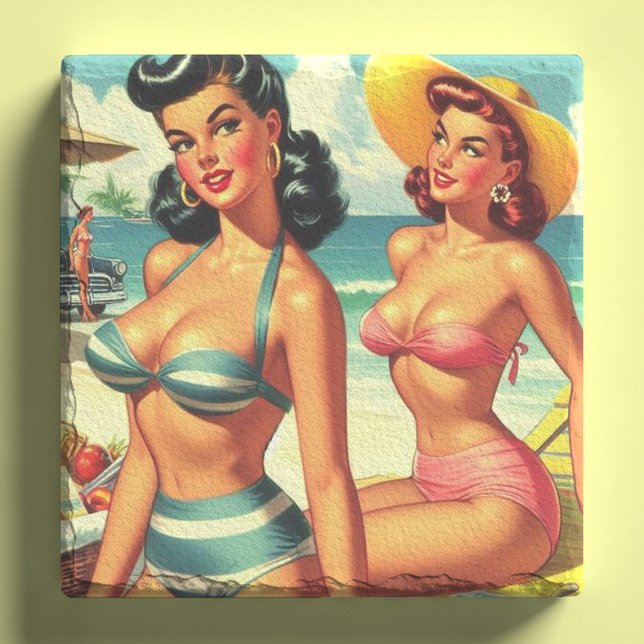 Vintages Summer Beach Button Ups Steinuntersetzer (Von Creator hochgeladen)