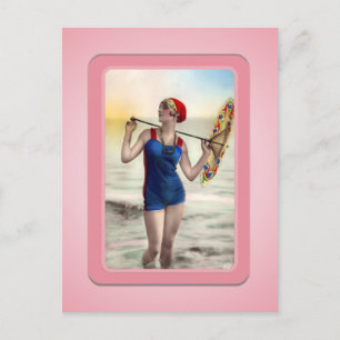 Vintages Sun Bather Beach Babes Postkarte