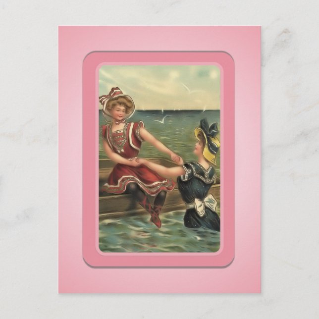 Vintages Sun Bather Beach Babes Postkarte (Vorderseite)