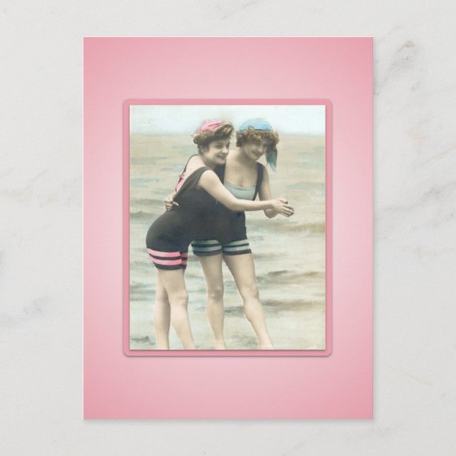 Vintages Sun Bather Beach Babes Postkarte (Vorderseite)