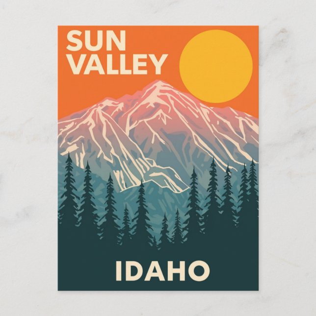Vintages Sun Valley Idaho Reisen Postkarte (Vorderseite)