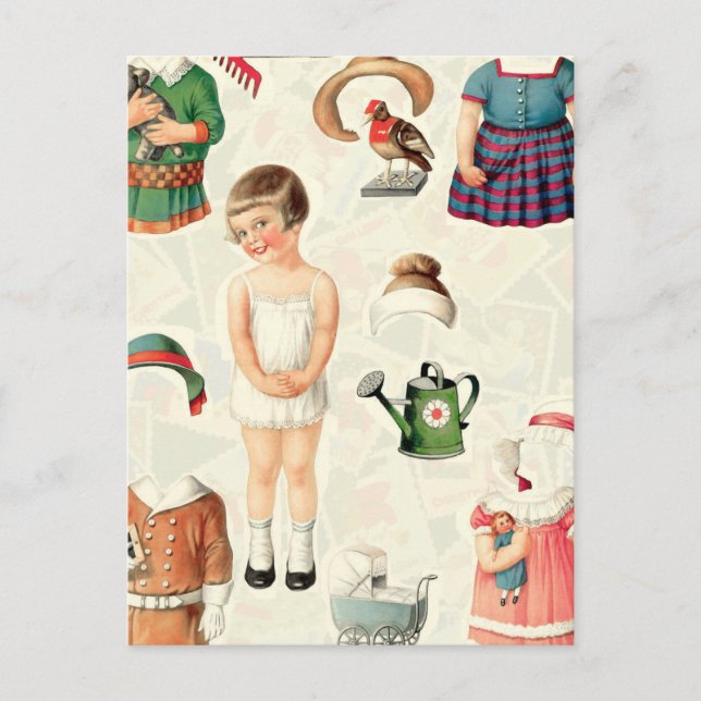 VINTAGES SUPREME PAPIER DOLLS SWEETIE POSTKARTE (Vorderseite)