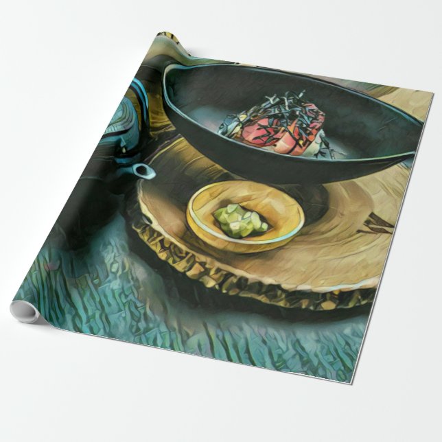 Vintages Sushi-Geschenk Geschenkpapier (Ungerollt)